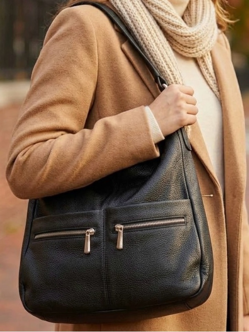 Soft Black Leather Tote/Purse